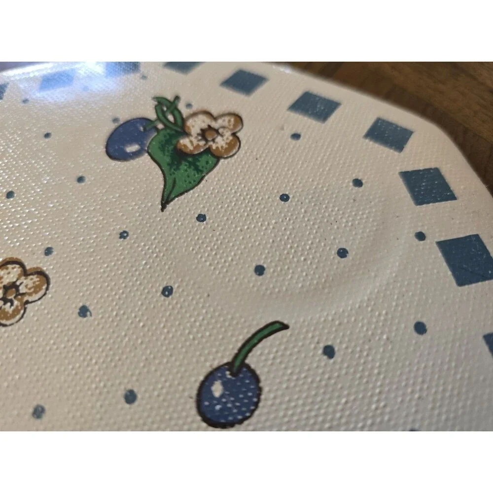 HTF Vintage B&D Blueberry Hearts Vinyl Placemats Set 4 Tabletops Unlimited 90's